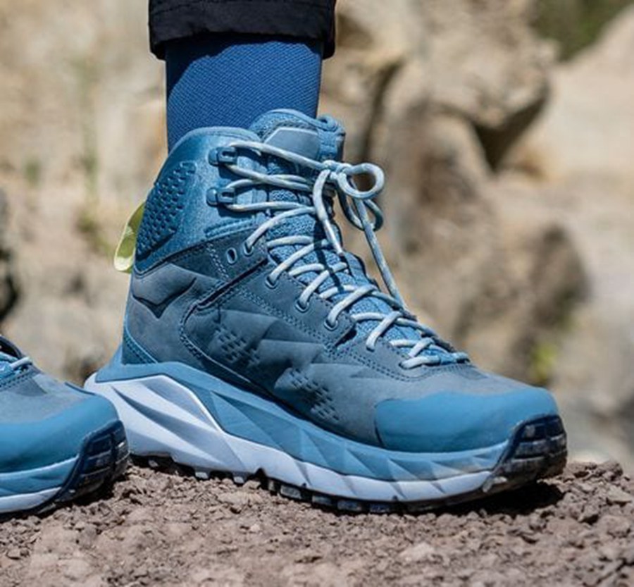 Hiking Boots Womens - Hoka One One Kaha GORE-TEX - Blue - QMWUXCO-08